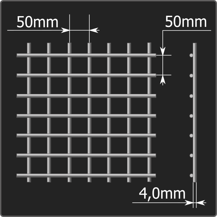 Сетка кладочная 50*50*4,0 (0,25*1,5)