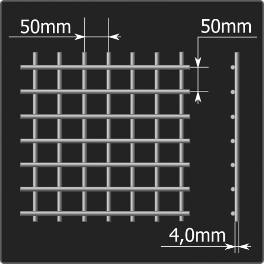 Сетка кладочная 50*50*4,0 (0,25*2,0)